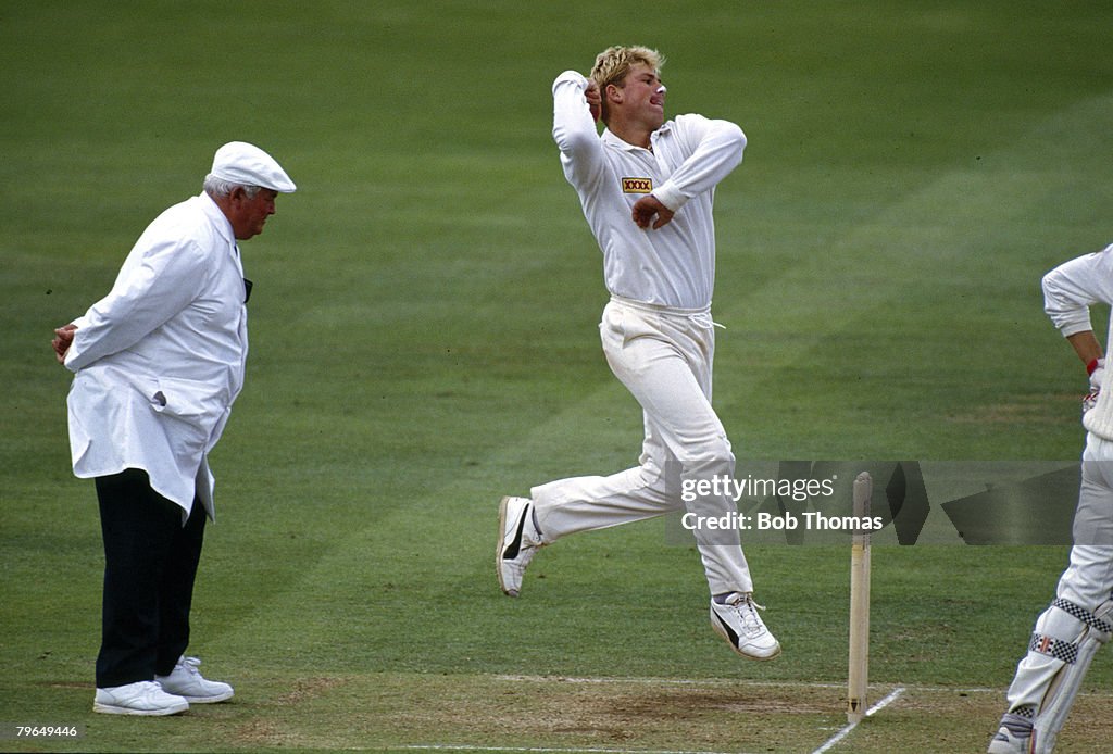 BT Sport, Cricket, pic: June 1993, 2nd Test Match at Lord's, Australia beat England by an Innings and 62 runs, Shane Warne, Australia